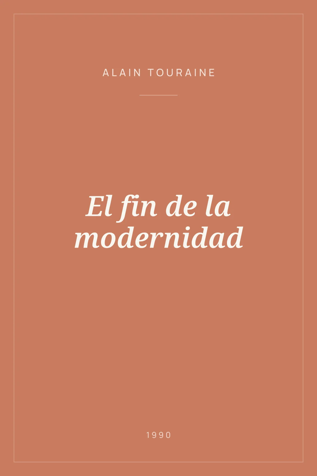 Portada de El fin de la modernidad