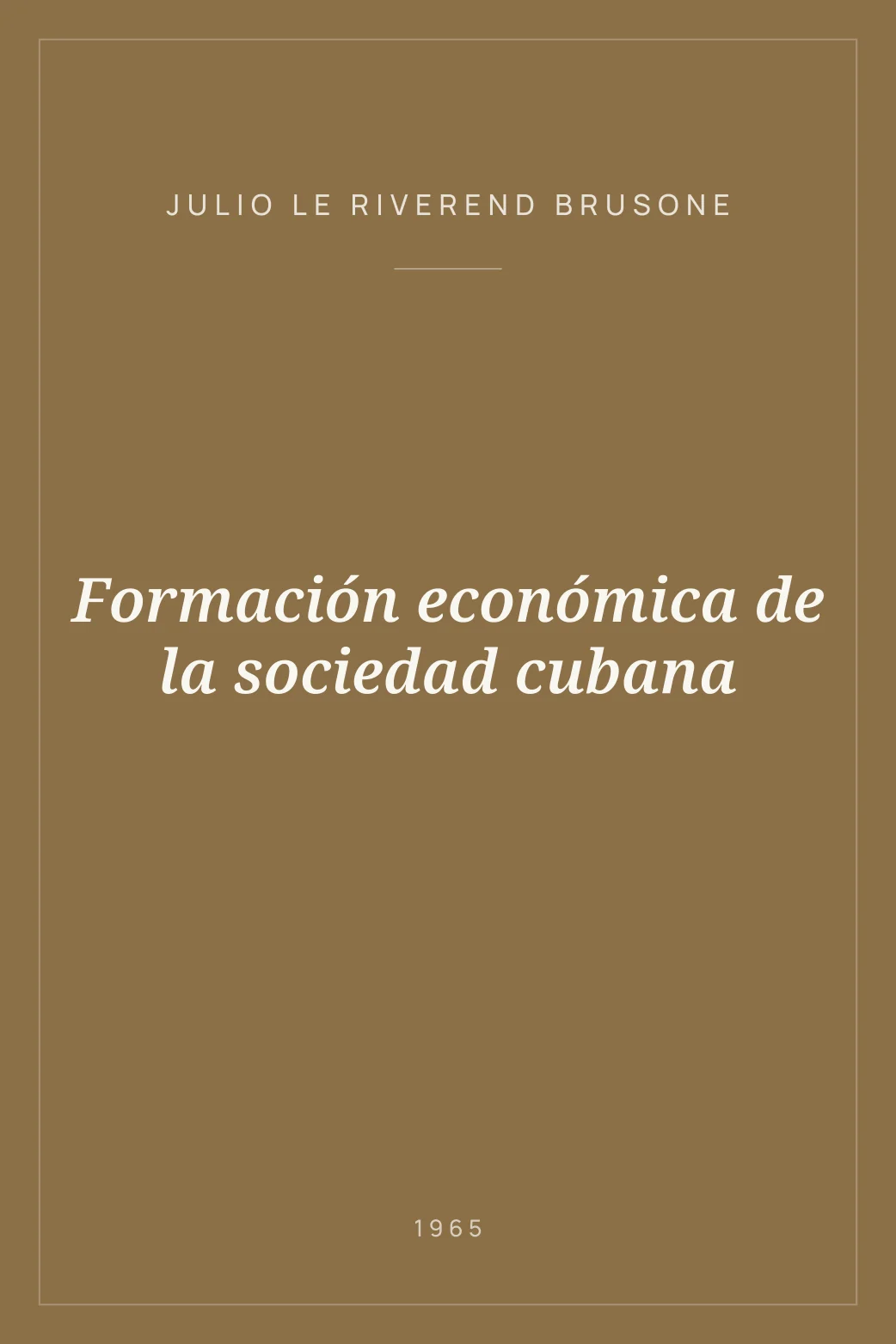 Portada de Formación económica de la sociedad cubana