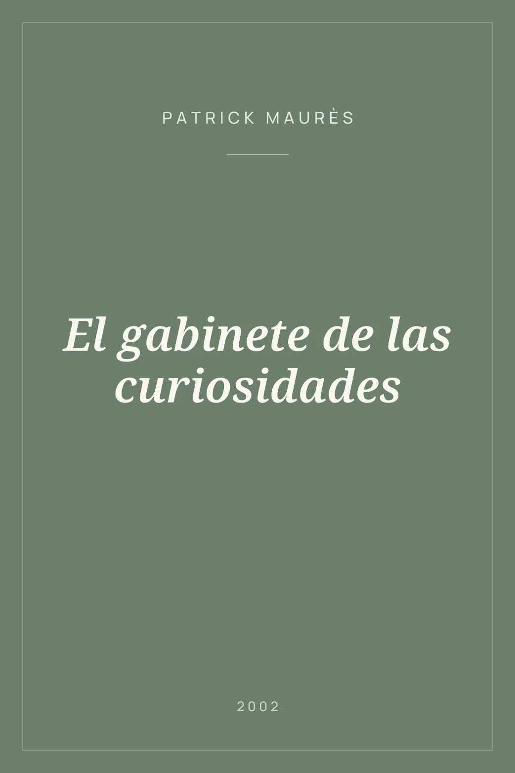 Portada de El gabinete de las curiosidades