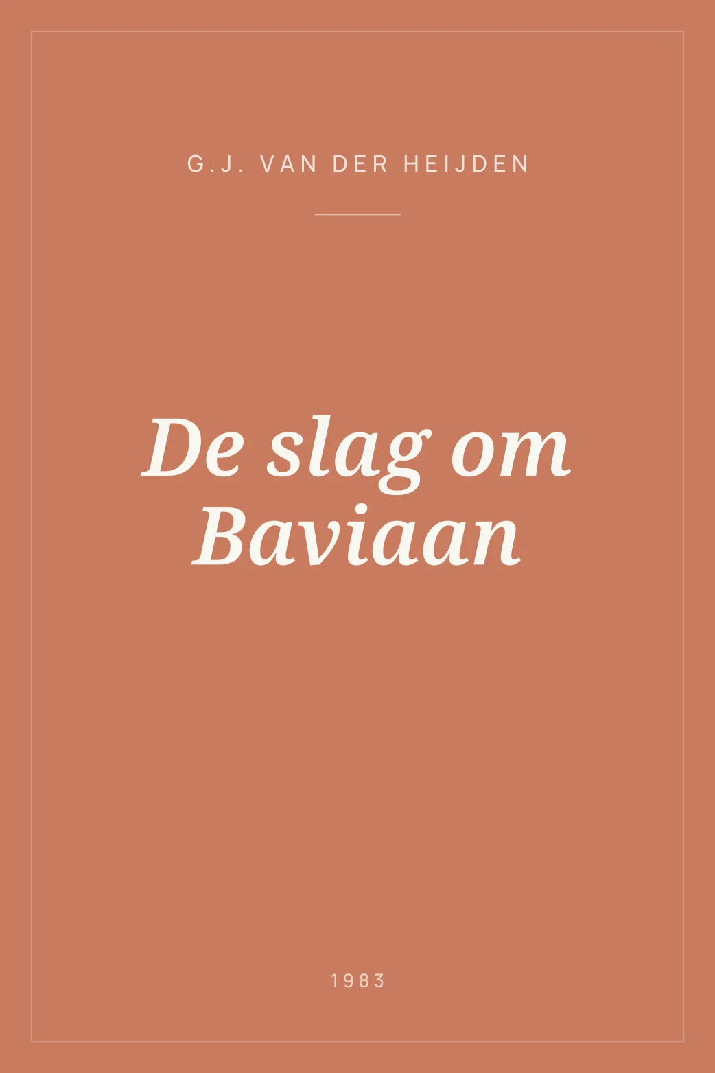 Portada de De slag om Baviaan