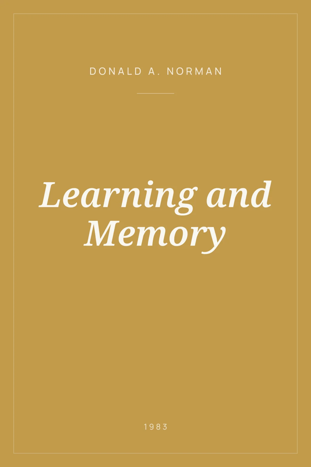 Portada de Learning and Memory