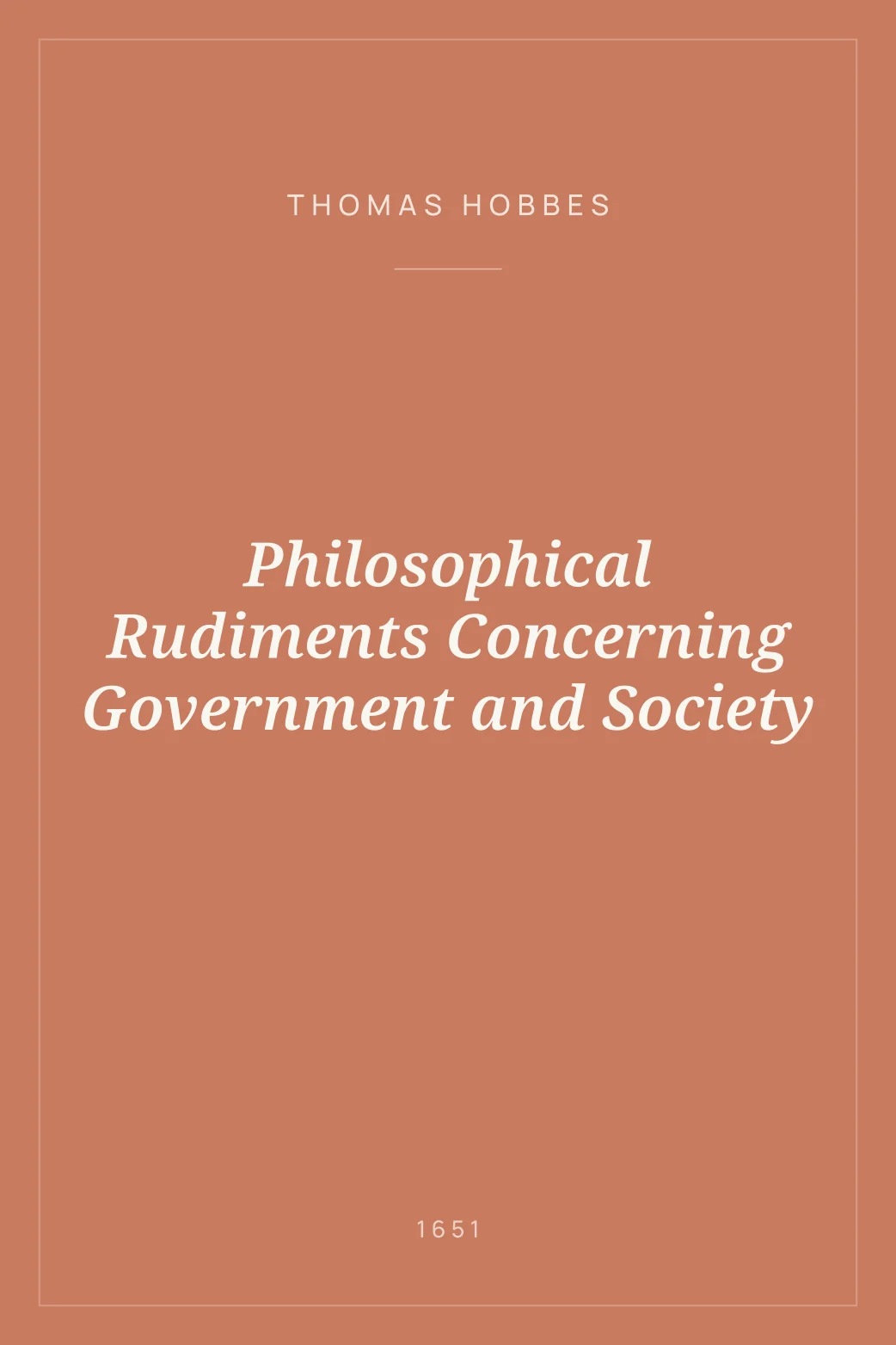 Portada de Philosophical Rudiments Concerning Government and Society