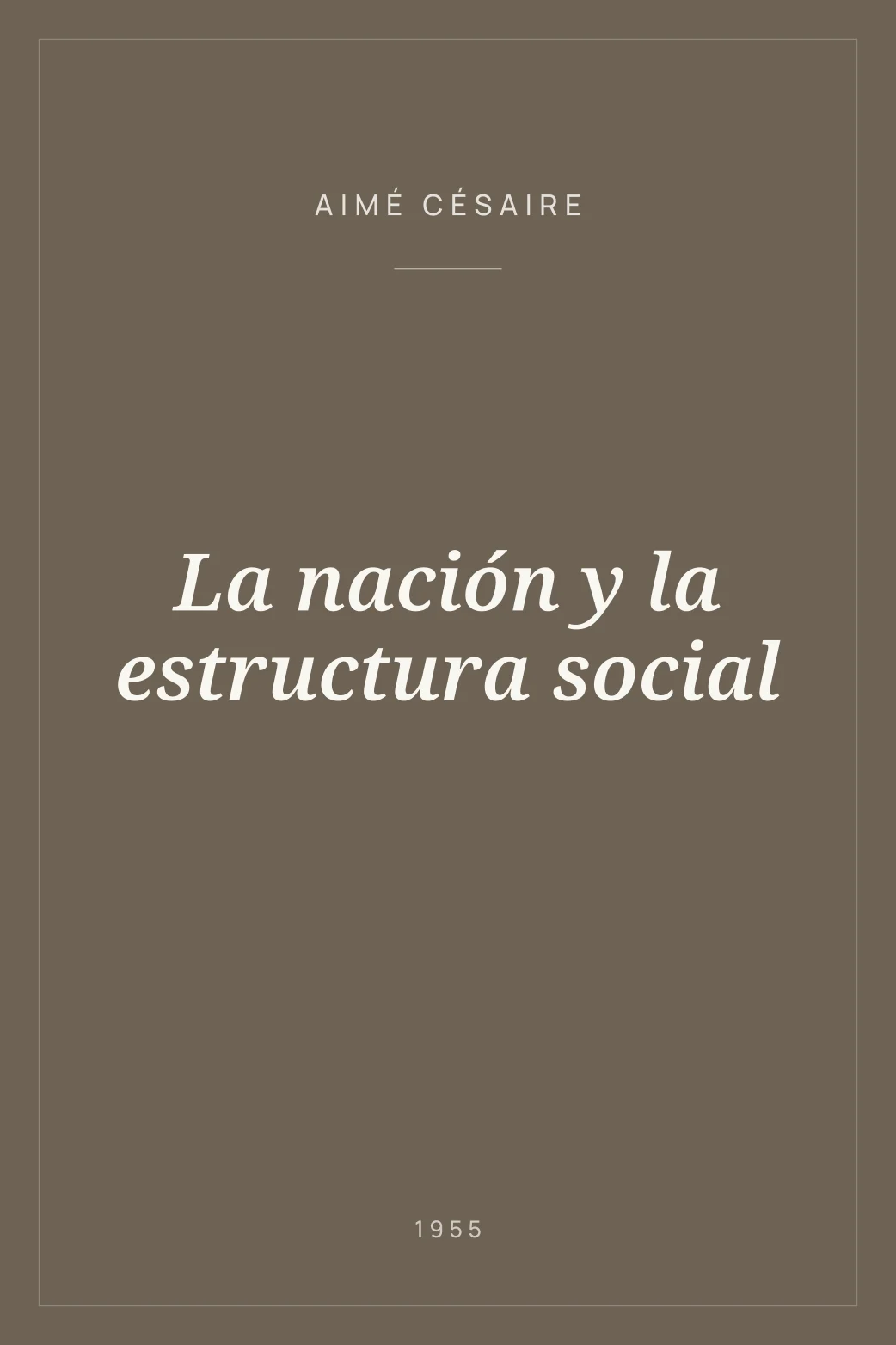 Portada de La nación y la estructura social