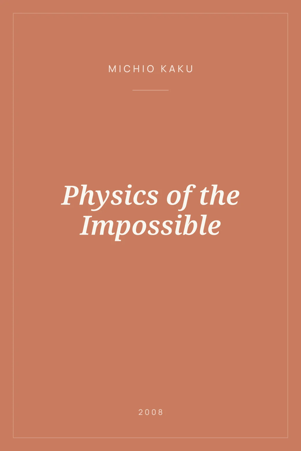 Portada de Physics of the Impossible