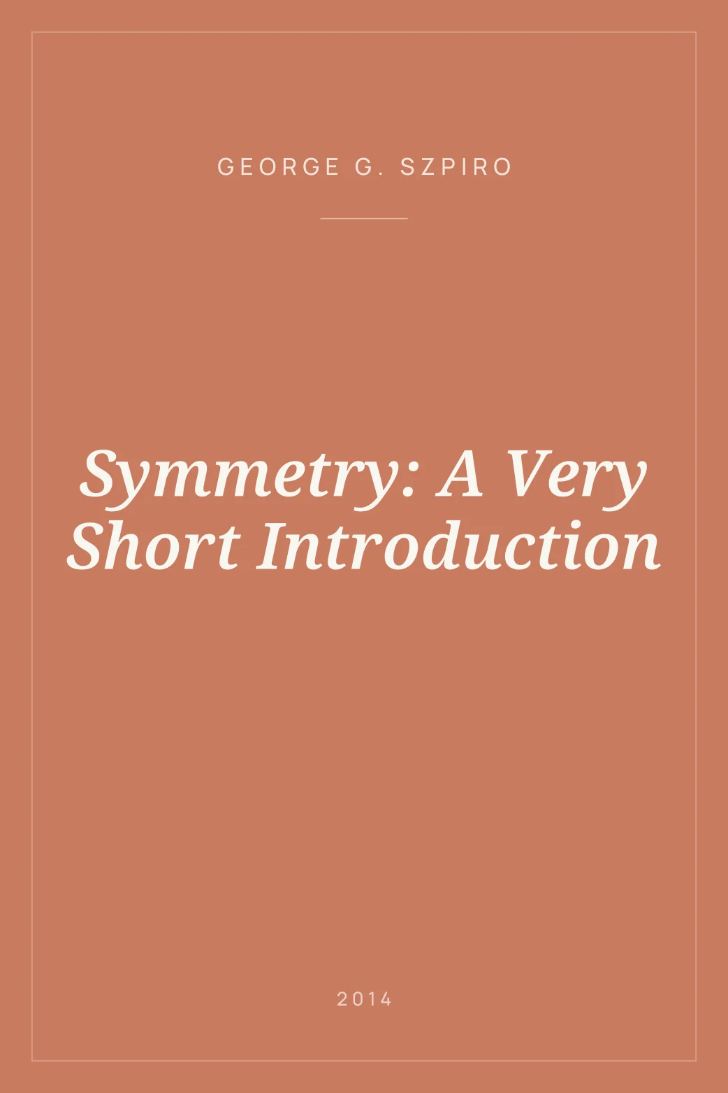 Portada de Symmetry: A Very Short Introduction