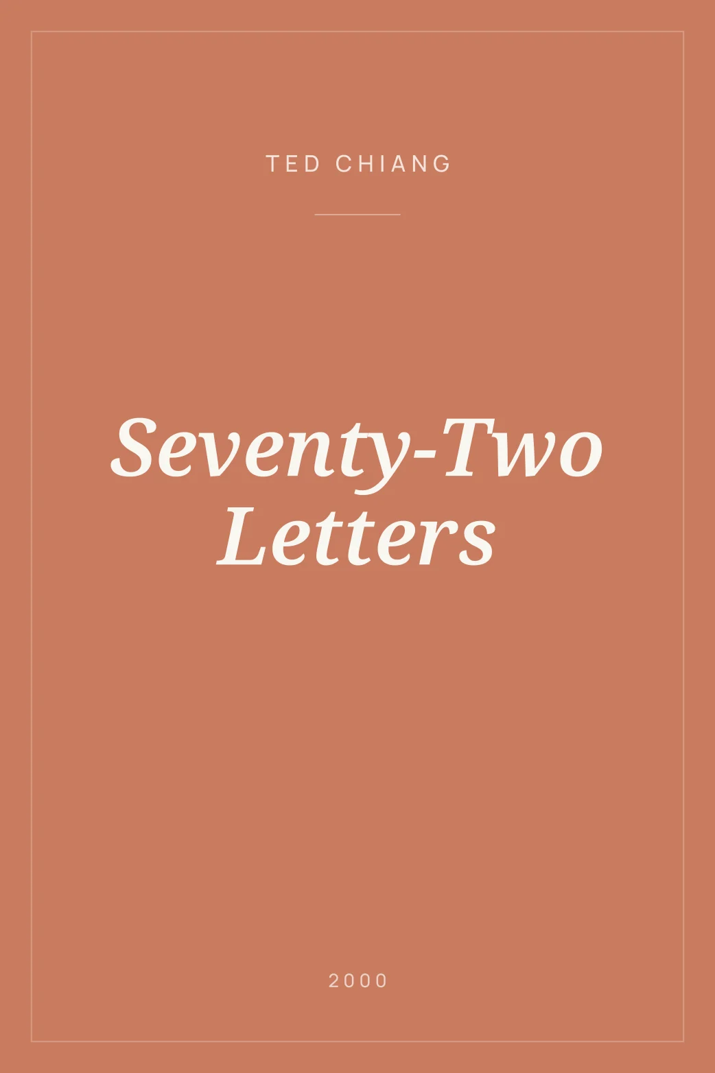 Portada de Seventy-Two Letters