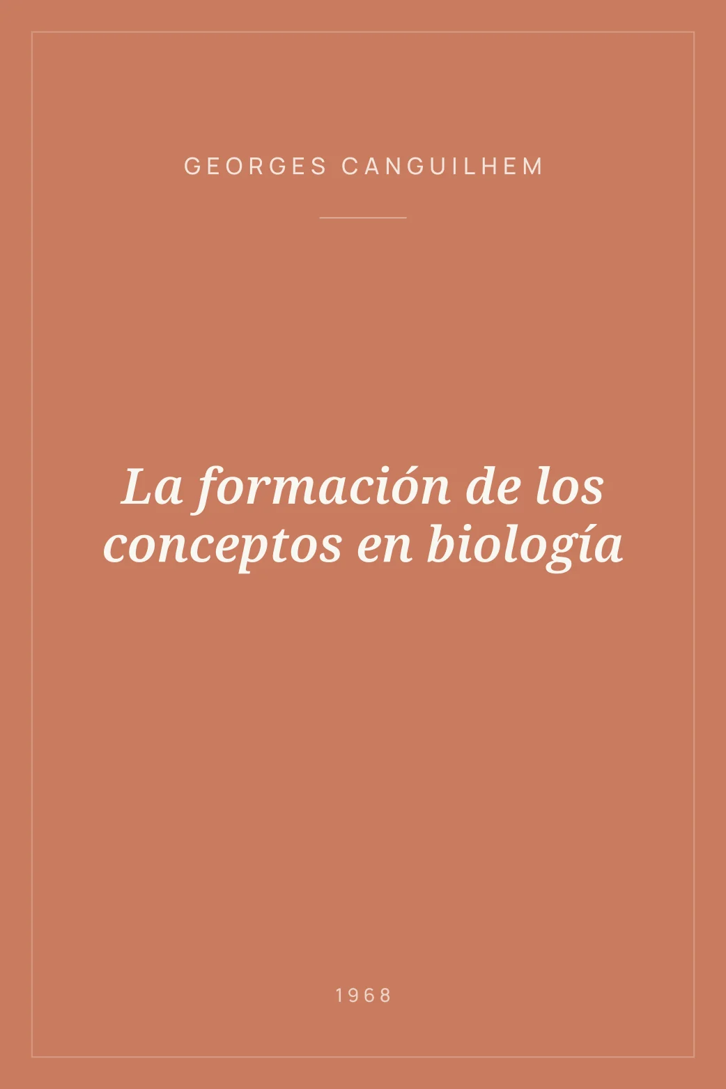Portada de La formación de los conceptos en biología