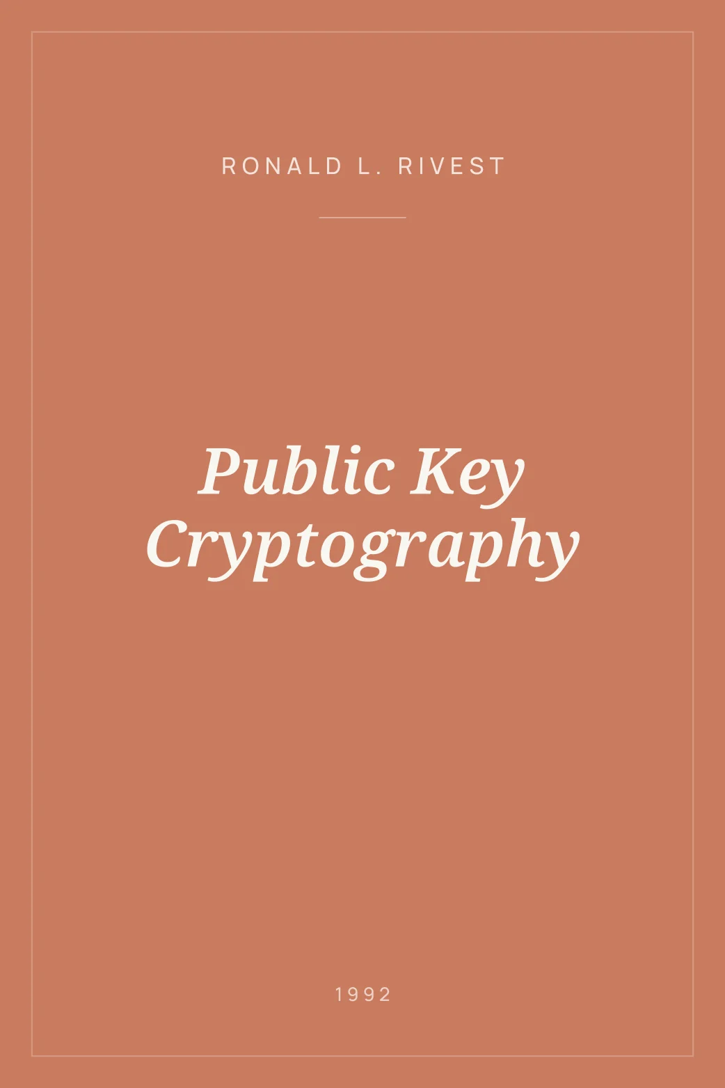 Portada de Public Key Cryptography