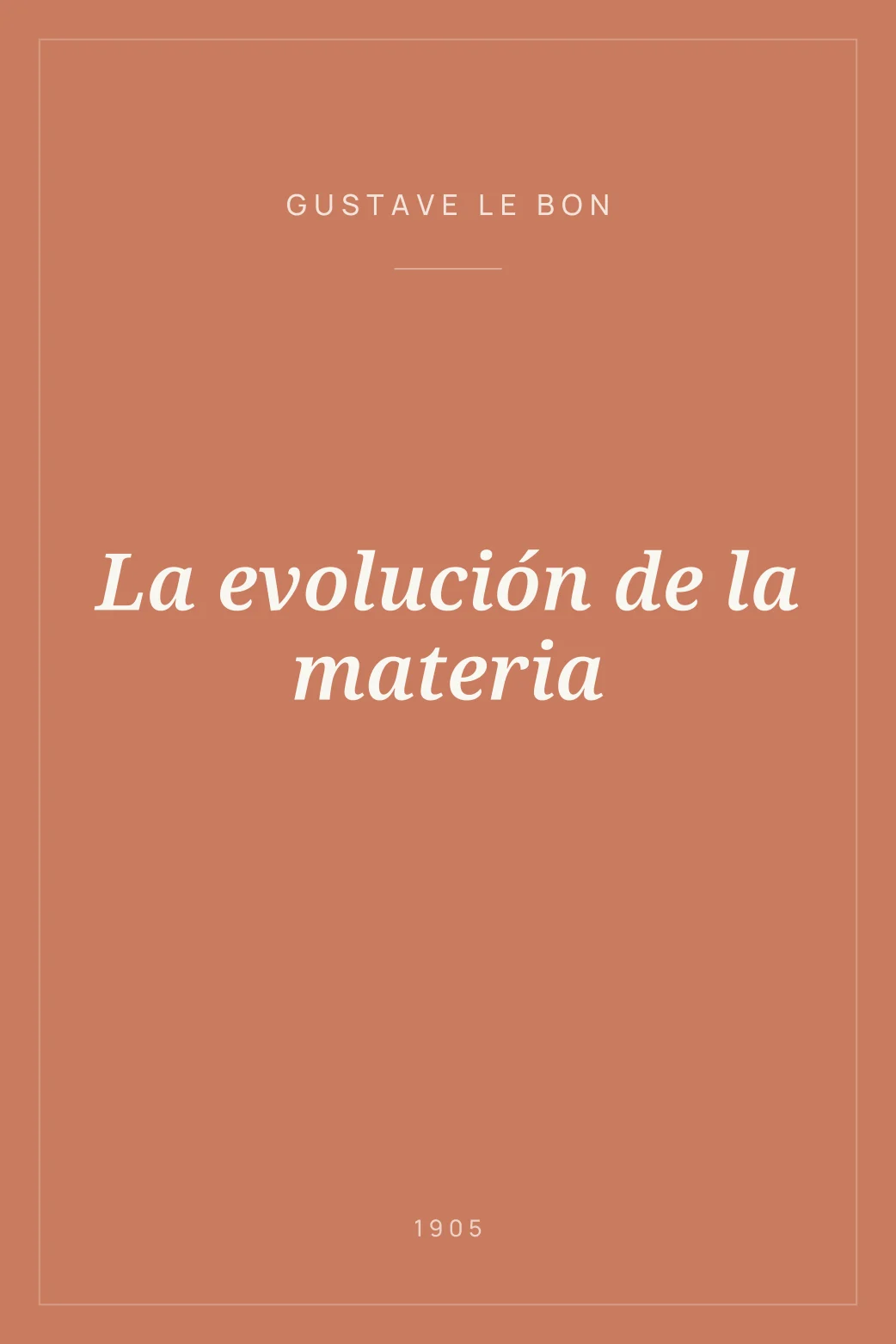 Portada de La evolución de la materia