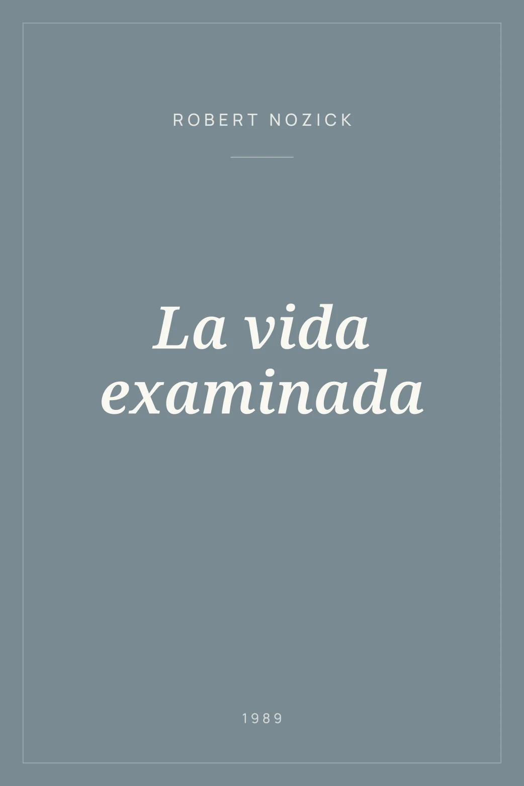 Portada de La vida examinada