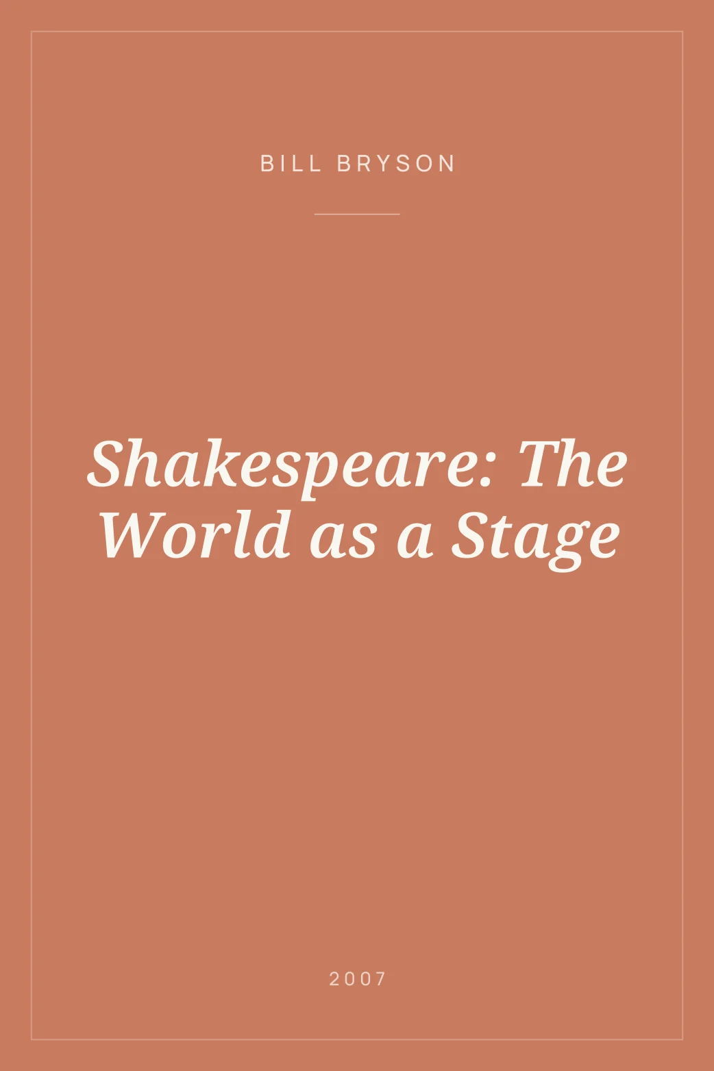 Portada de Shakespeare: The World as a Stage