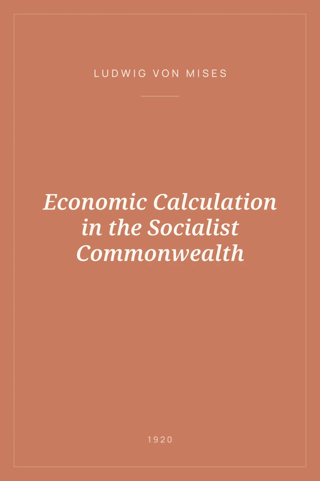 Portada de Economic Calculation in the Socialist Commonwealth