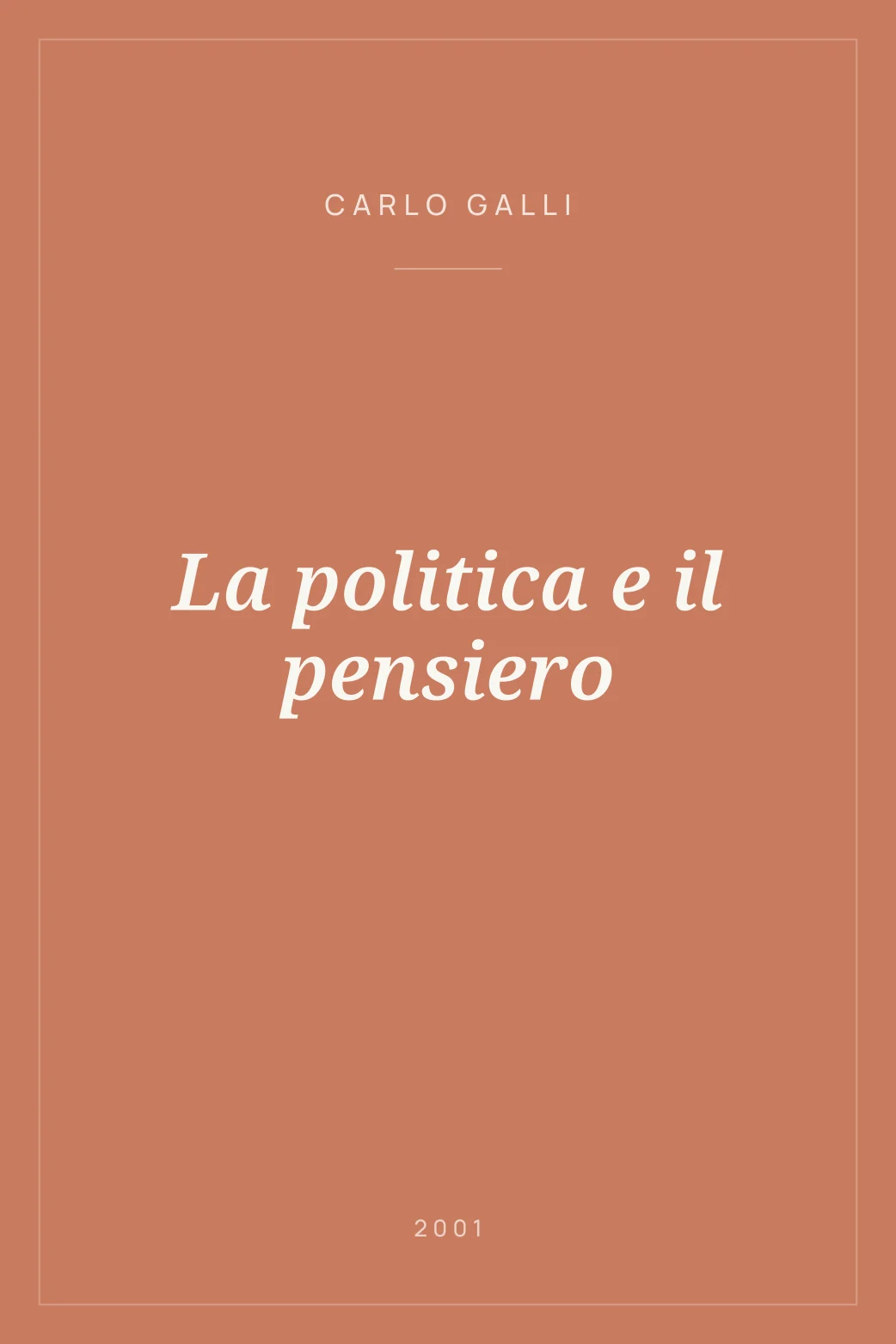Portada de La politica e il pensiero