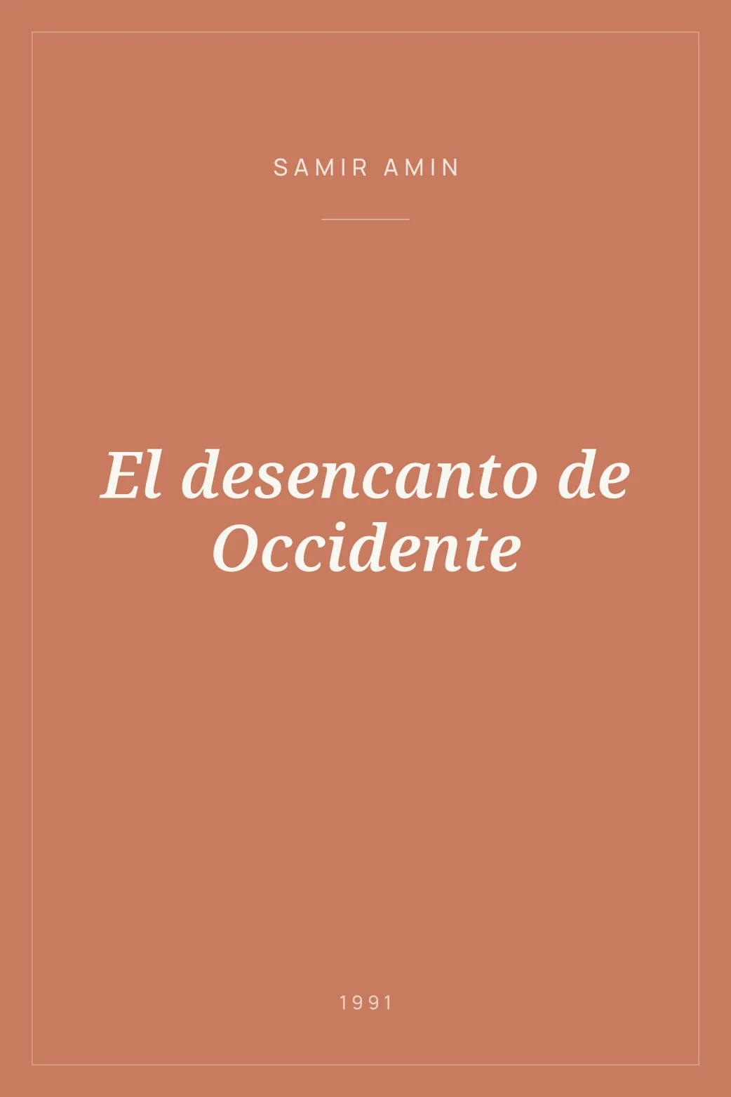 Portada de El desencanto de Occidente