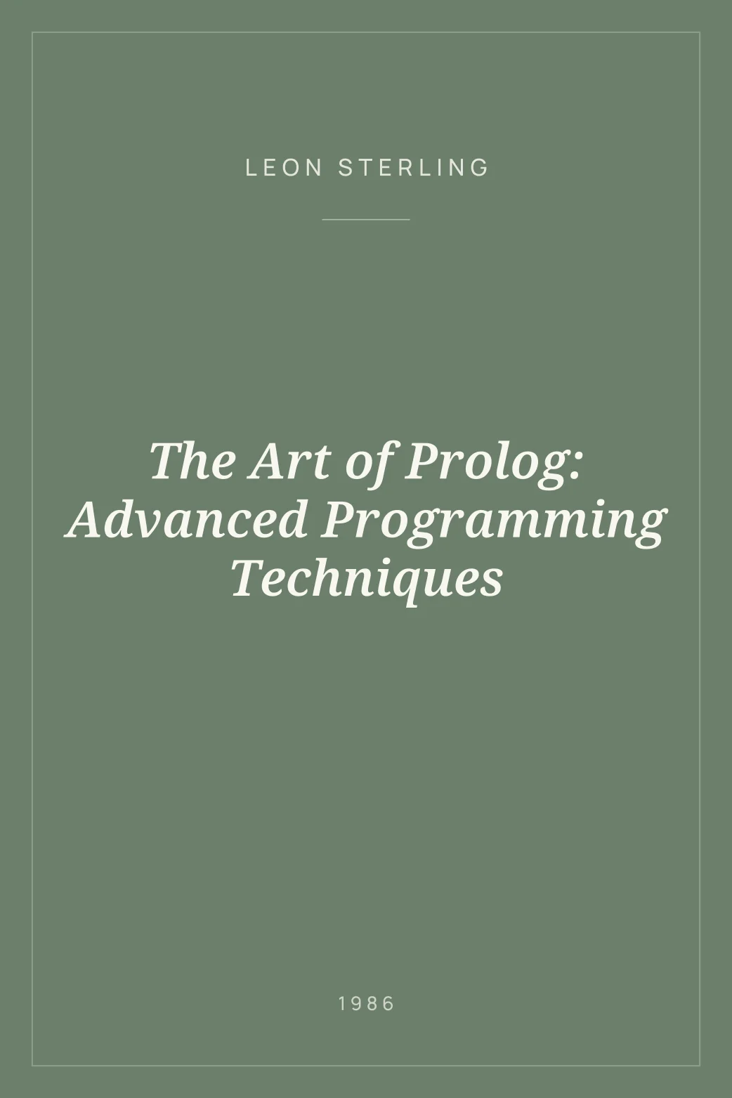 Portada de The Art of Prolog: Advanced Programming Techniques