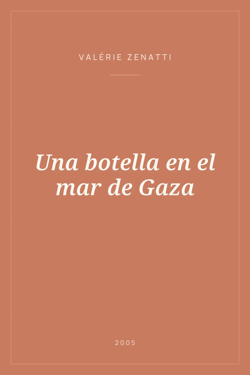 Portada de Una botella en el mar de Gaza