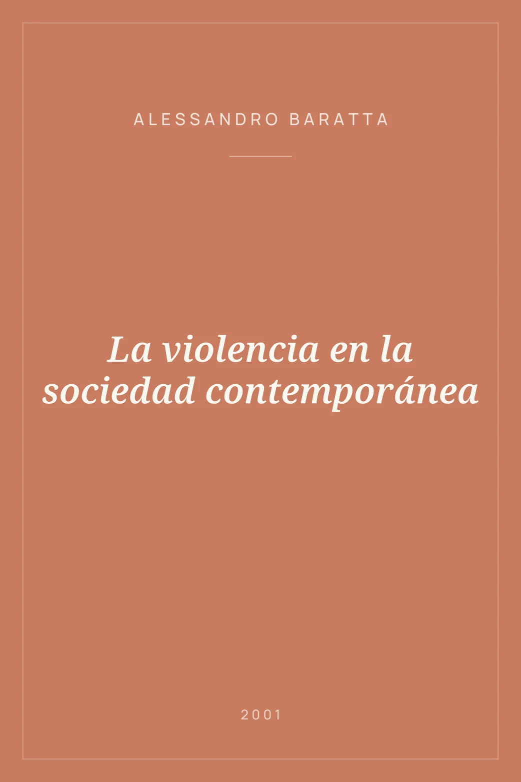 Portada de La violencia en la sociedad contemporánea