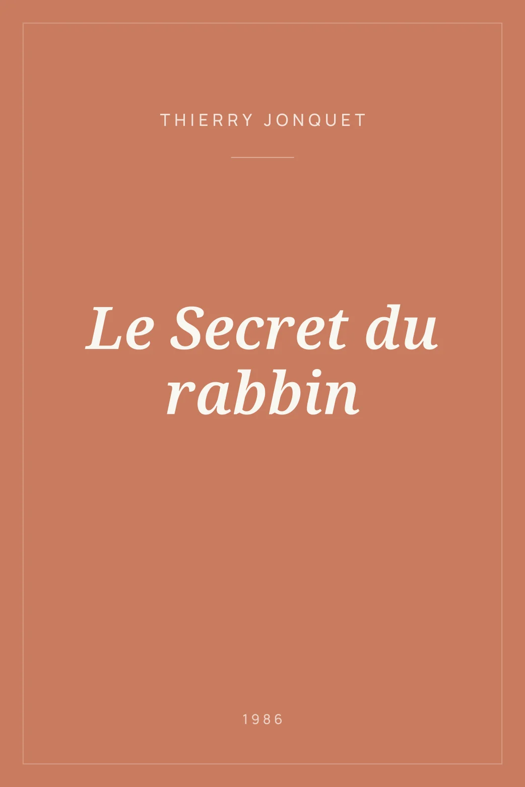 Portada de Le Secret du rabbin
