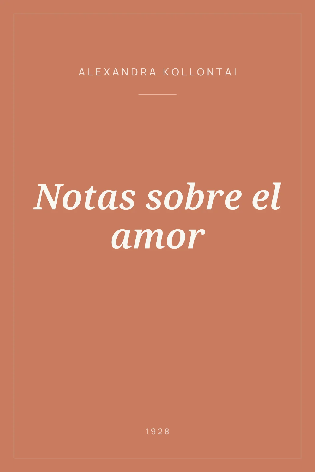 Portada de Notas sobre el amor