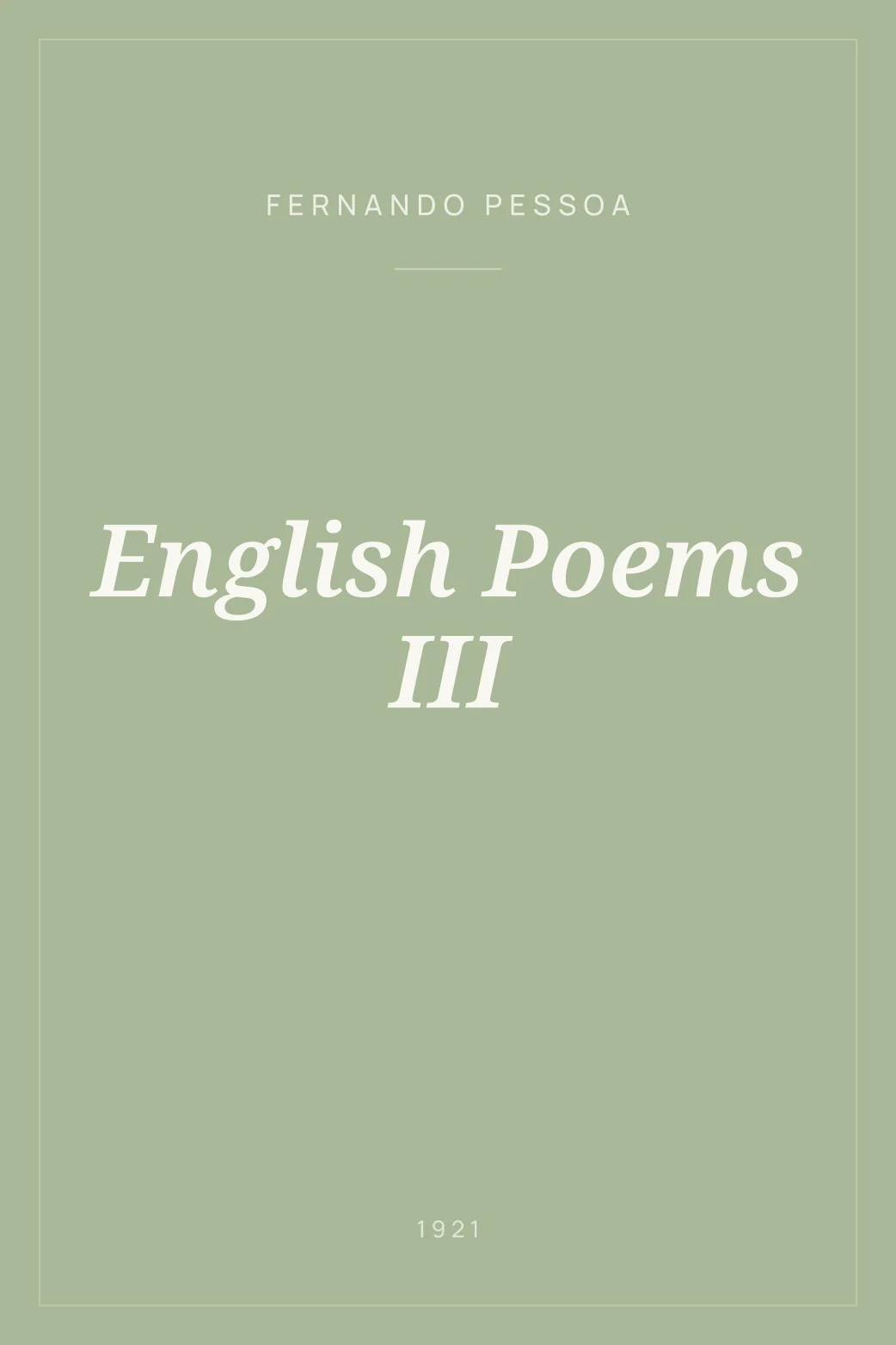 Portada de English Poems III