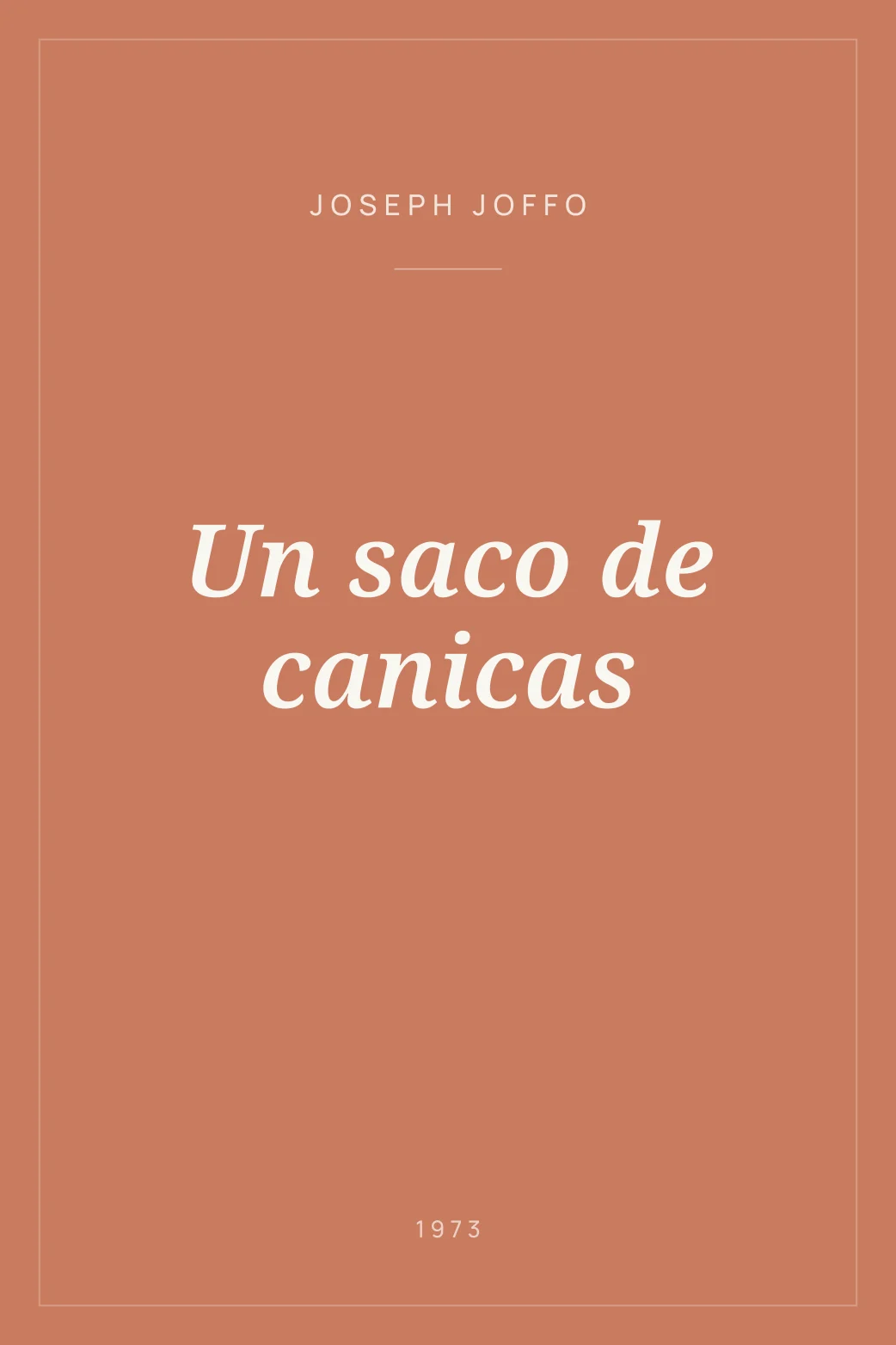 Portada de Un saco de canicas