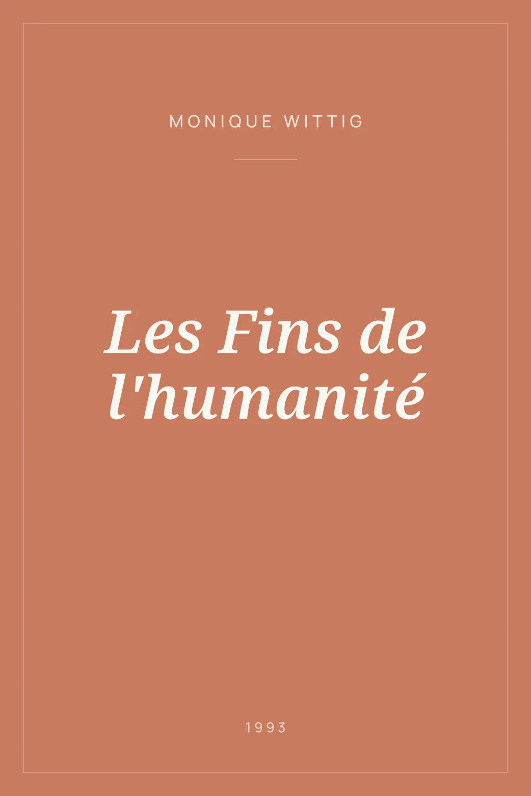 Portada de Les Fins de l'humanité