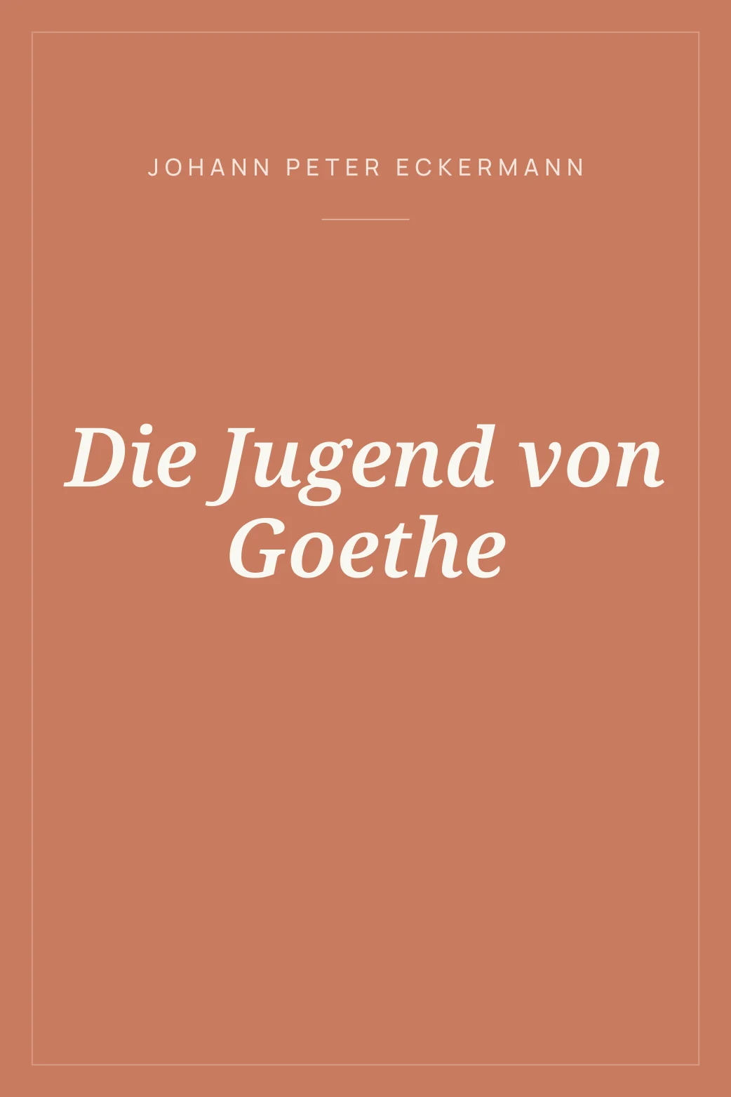 Portada de Die Jugend von Goethe