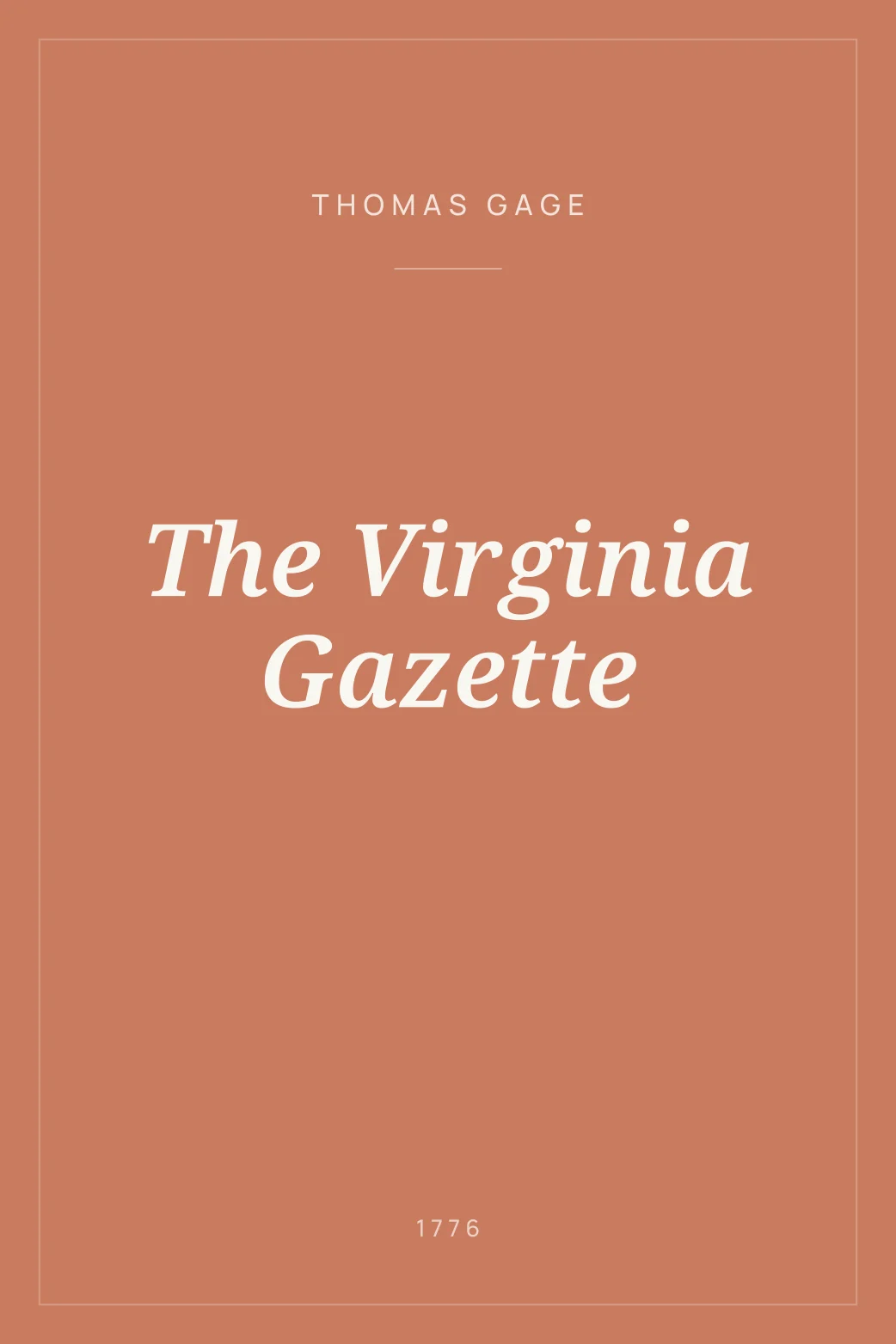 Portada de The Virginia Gazette
