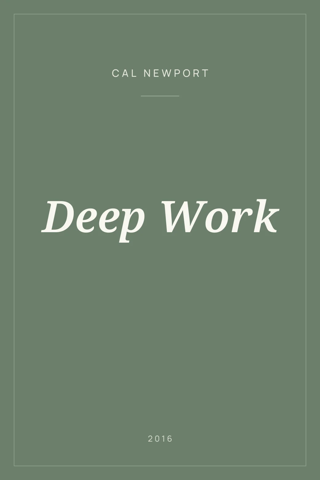 Portada de Deep Work