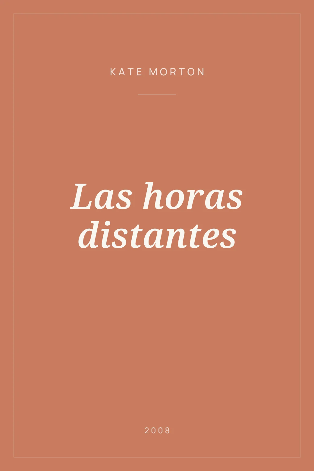 Portada de Las horas distantes