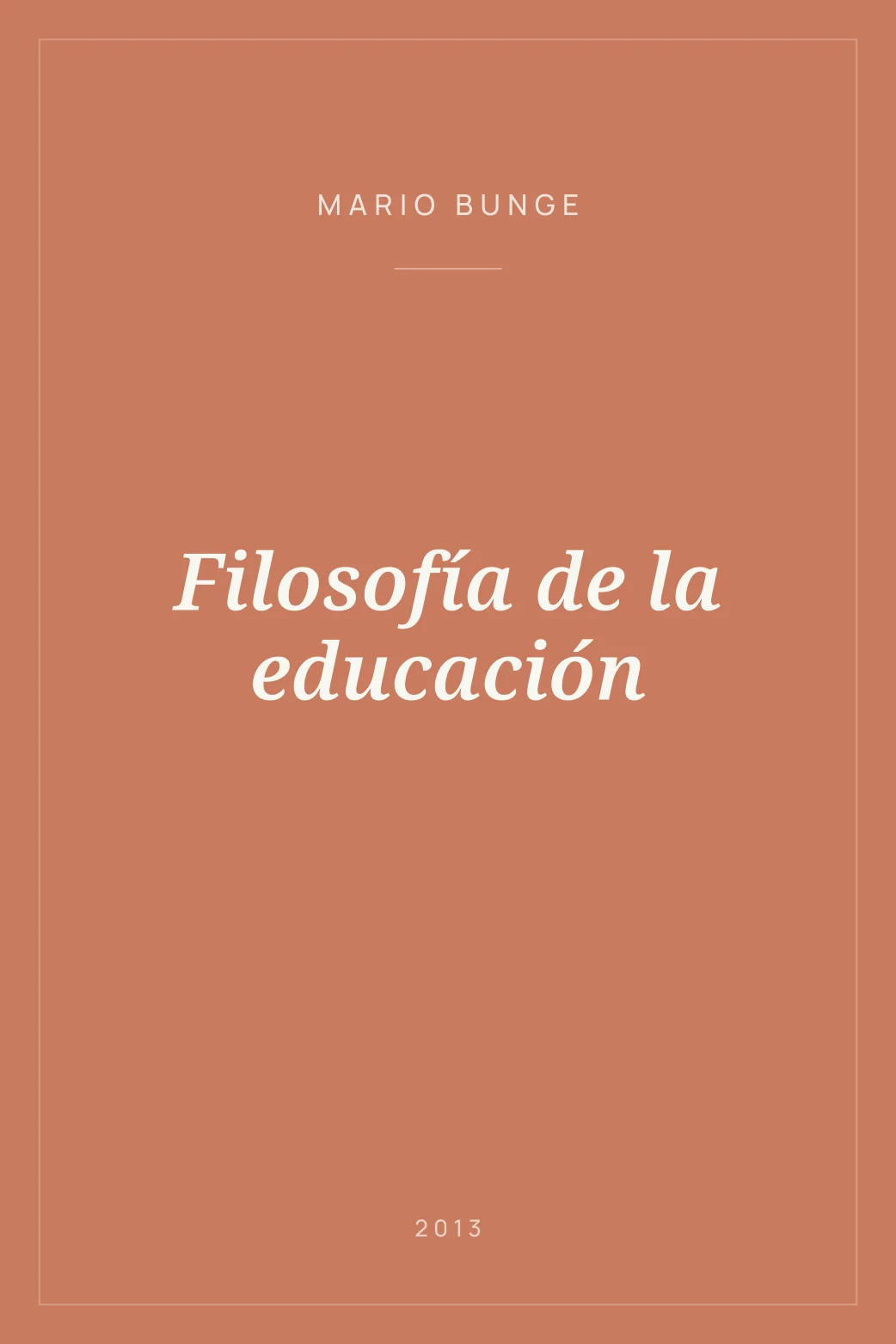 Portada de Filosofía de la educación