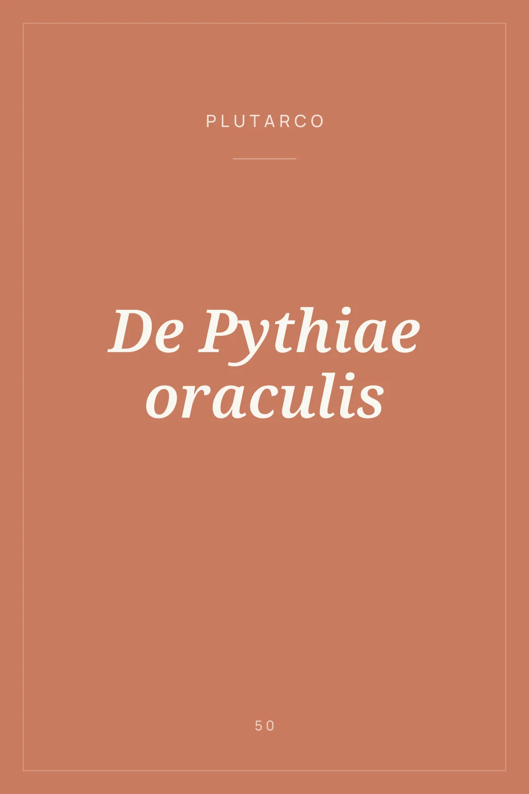 Portada de De Pythiae oraculis
