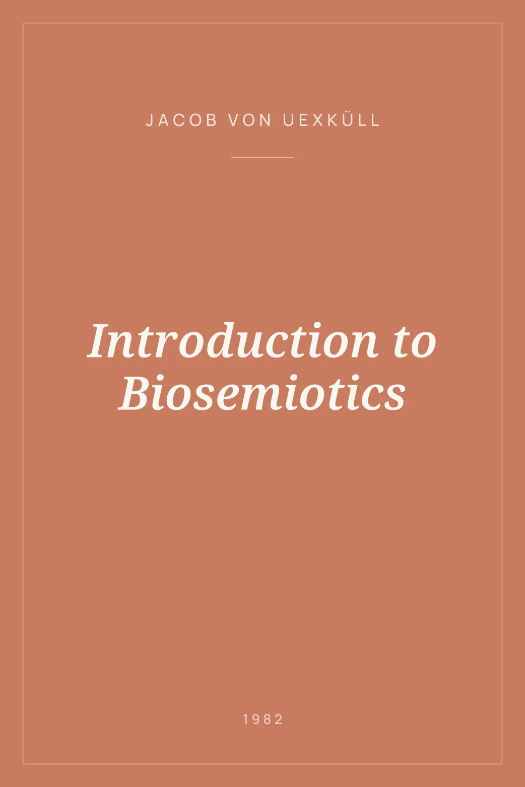 Portada de Introduction to Biosemiotics