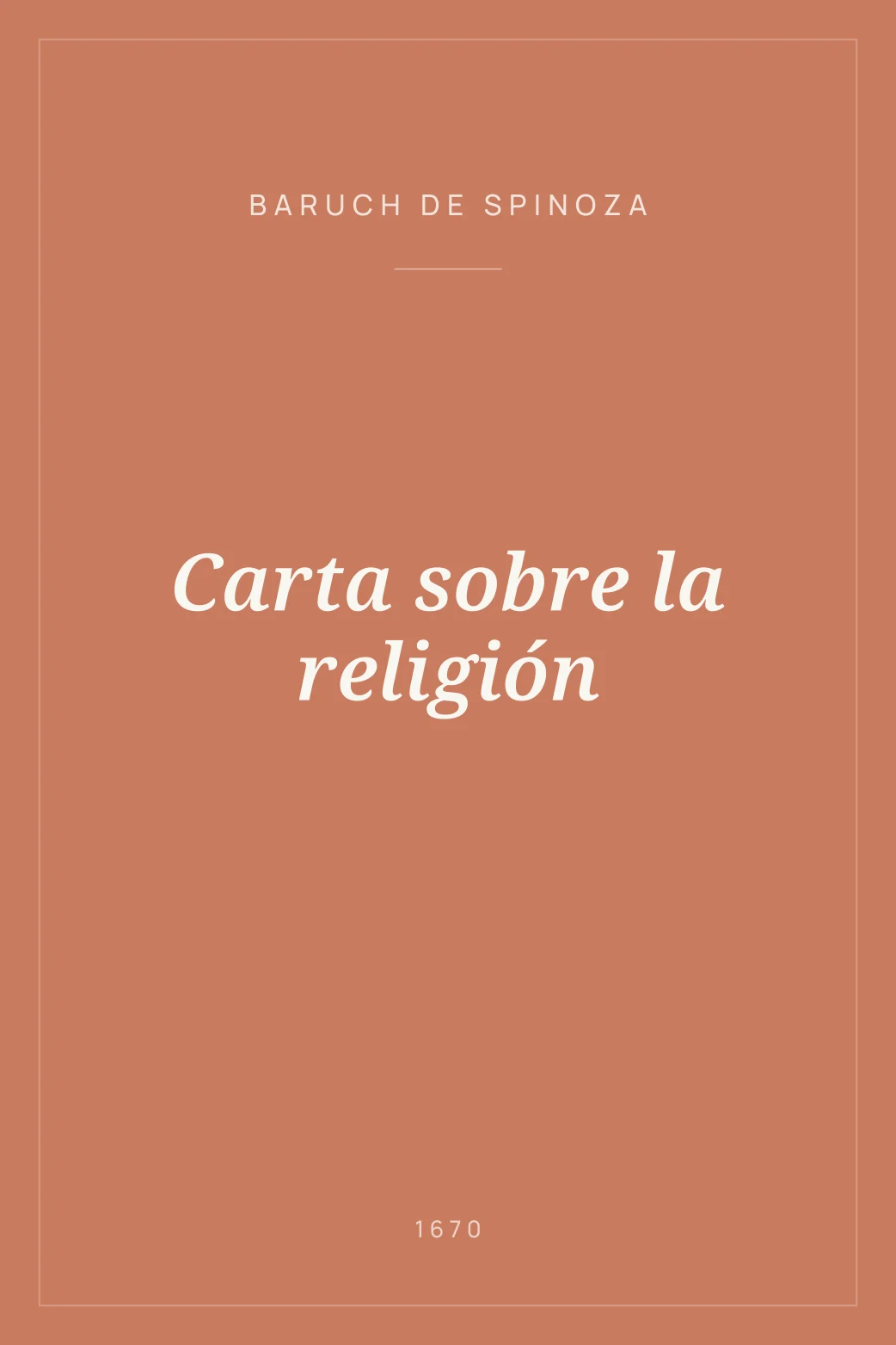Portada de Carta sobre la religión