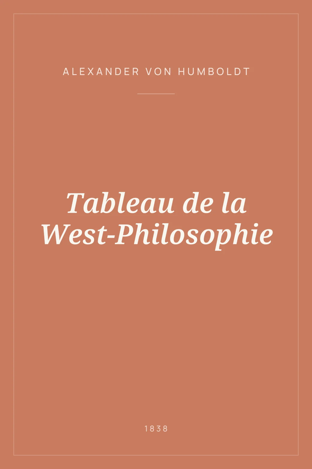 Portada de Tableau de la West-Philosophie