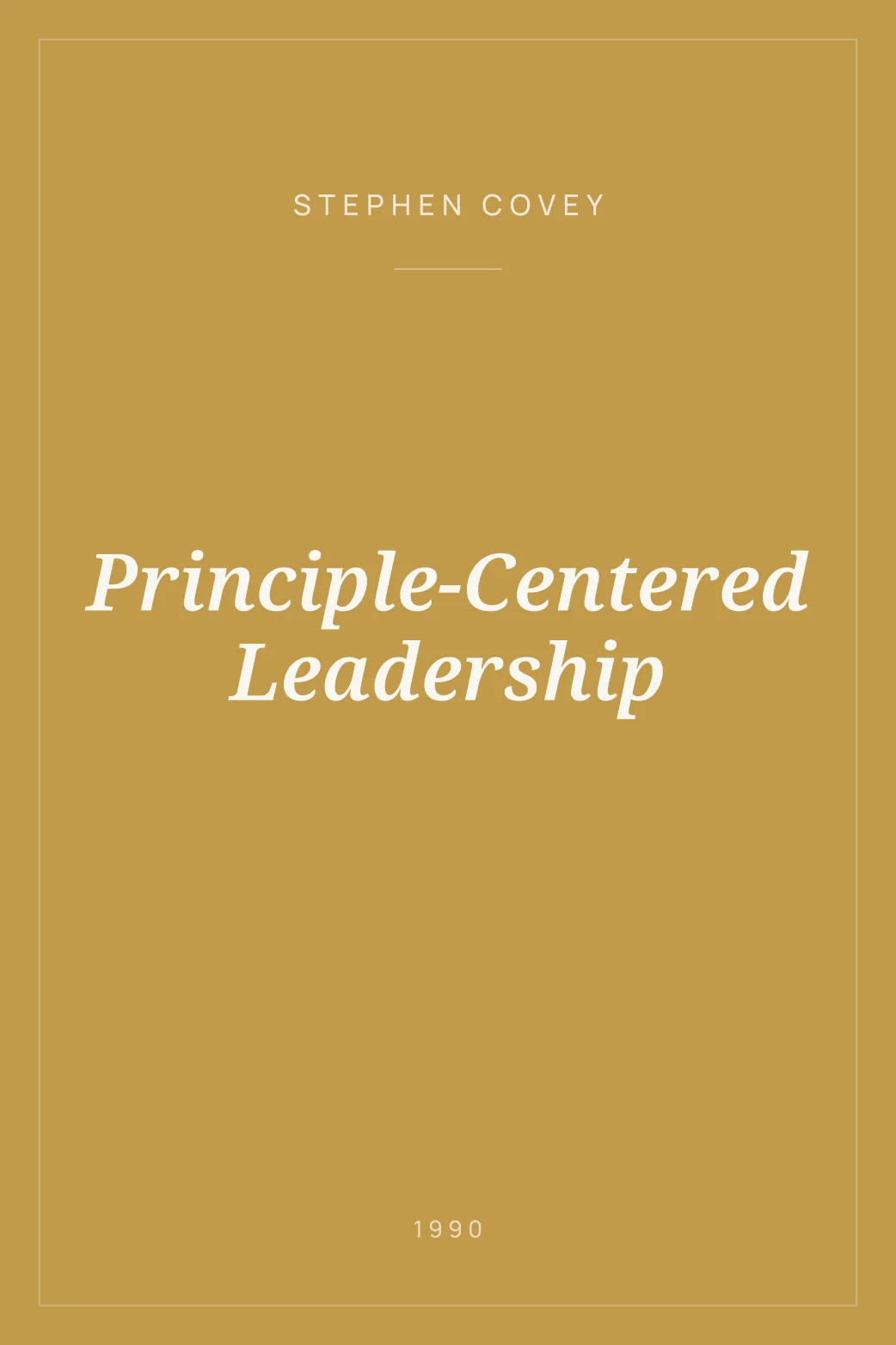 Portada de Principle-Centered Leadership