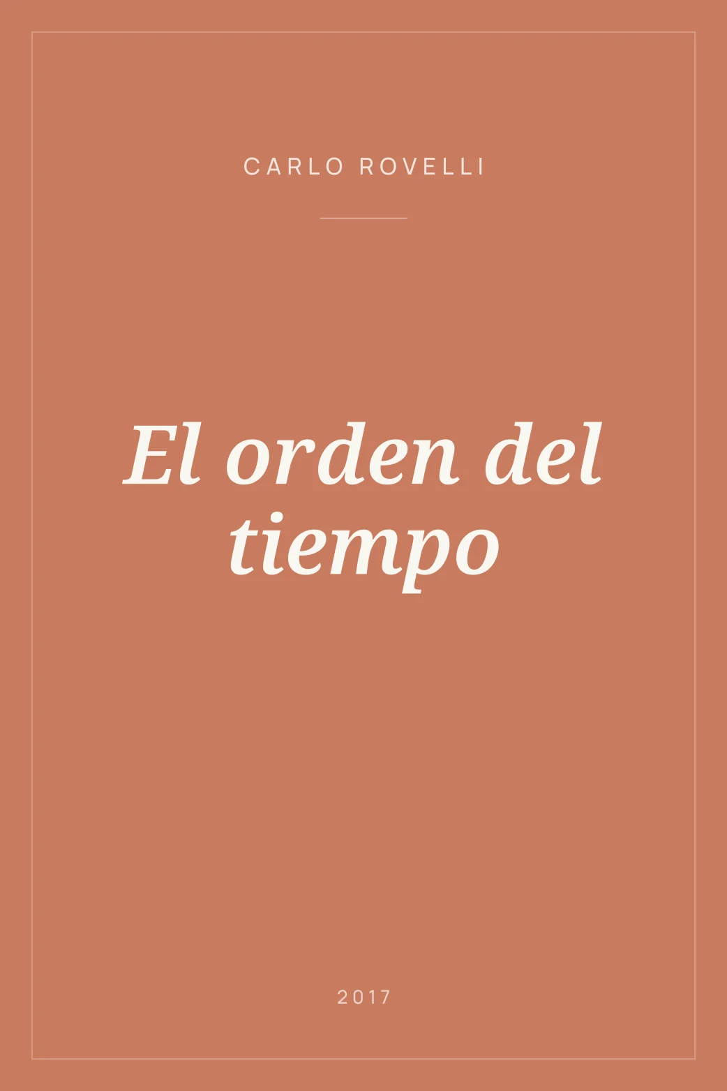 Portada de El orden del tiempo