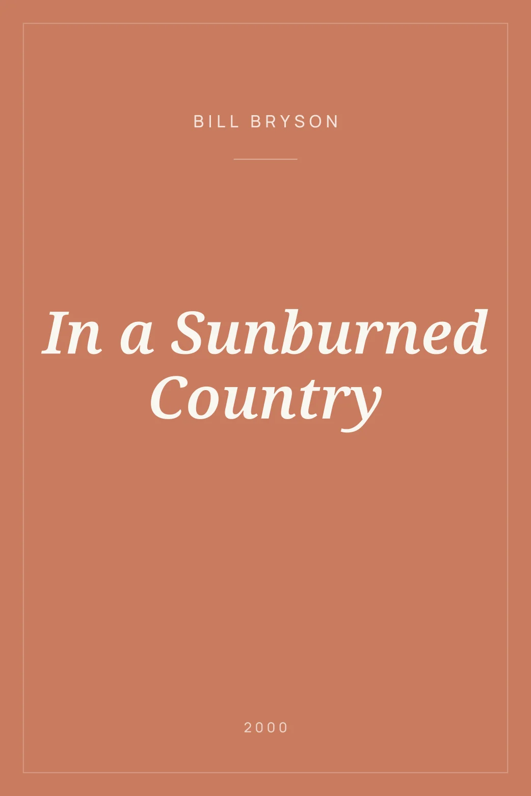 Portada de In a Sunburned Country