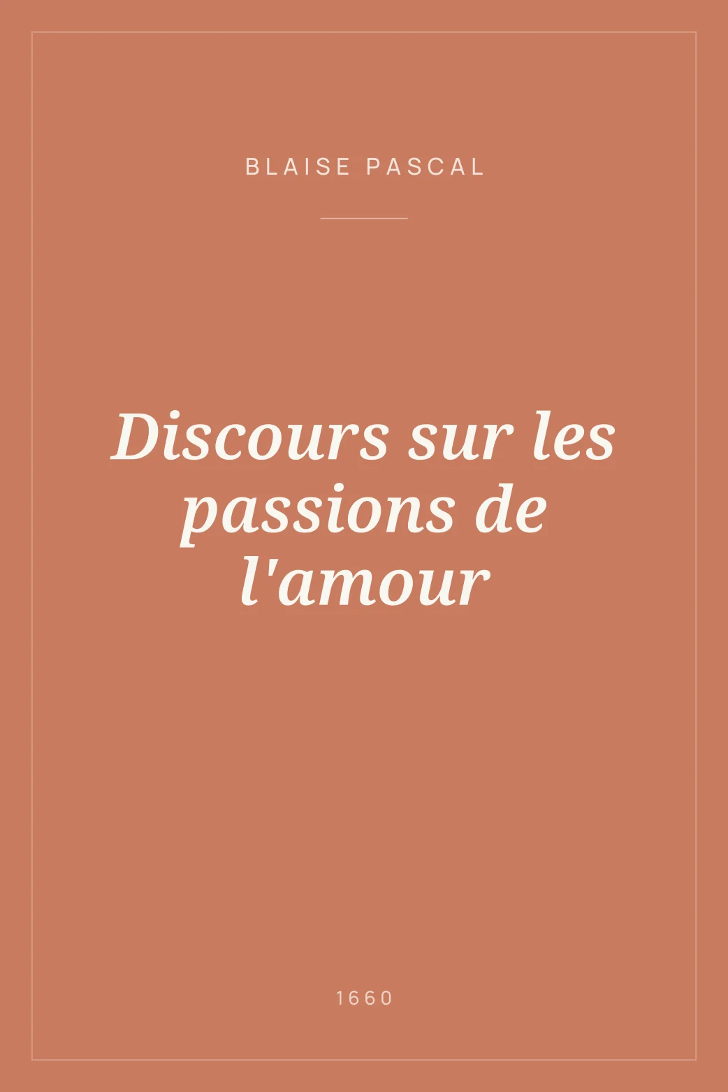 Portada de Discours sur les passions de l'amour