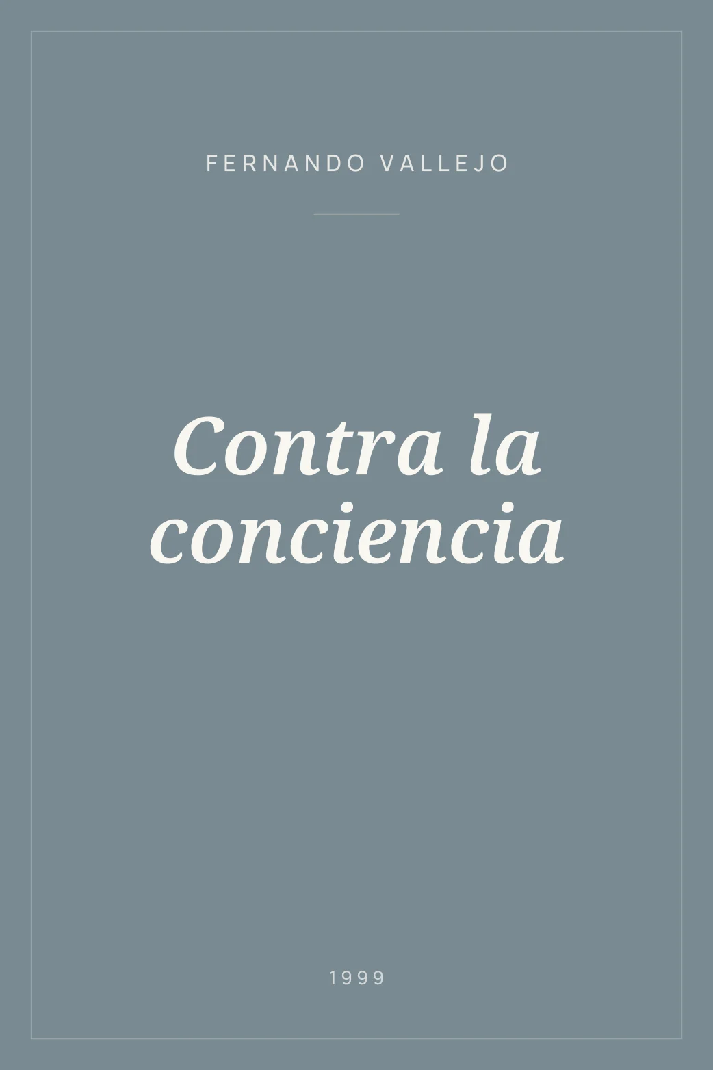 Portada de Contra la conciencia