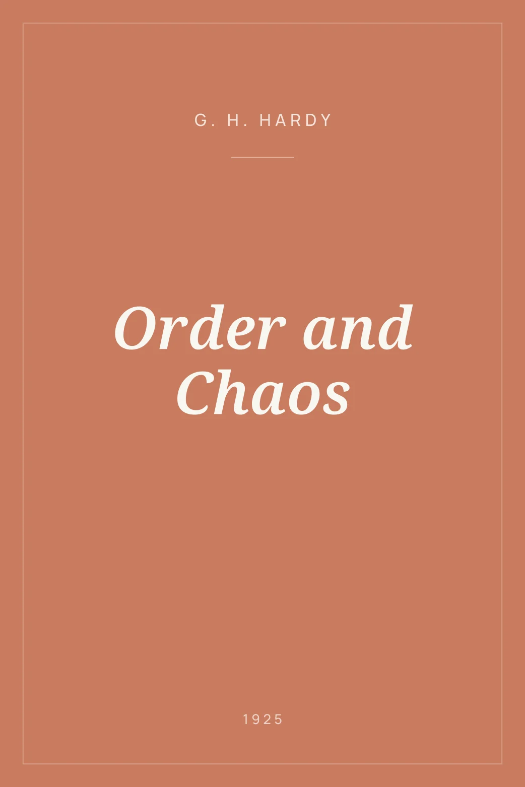 Portada de Order and Chaos