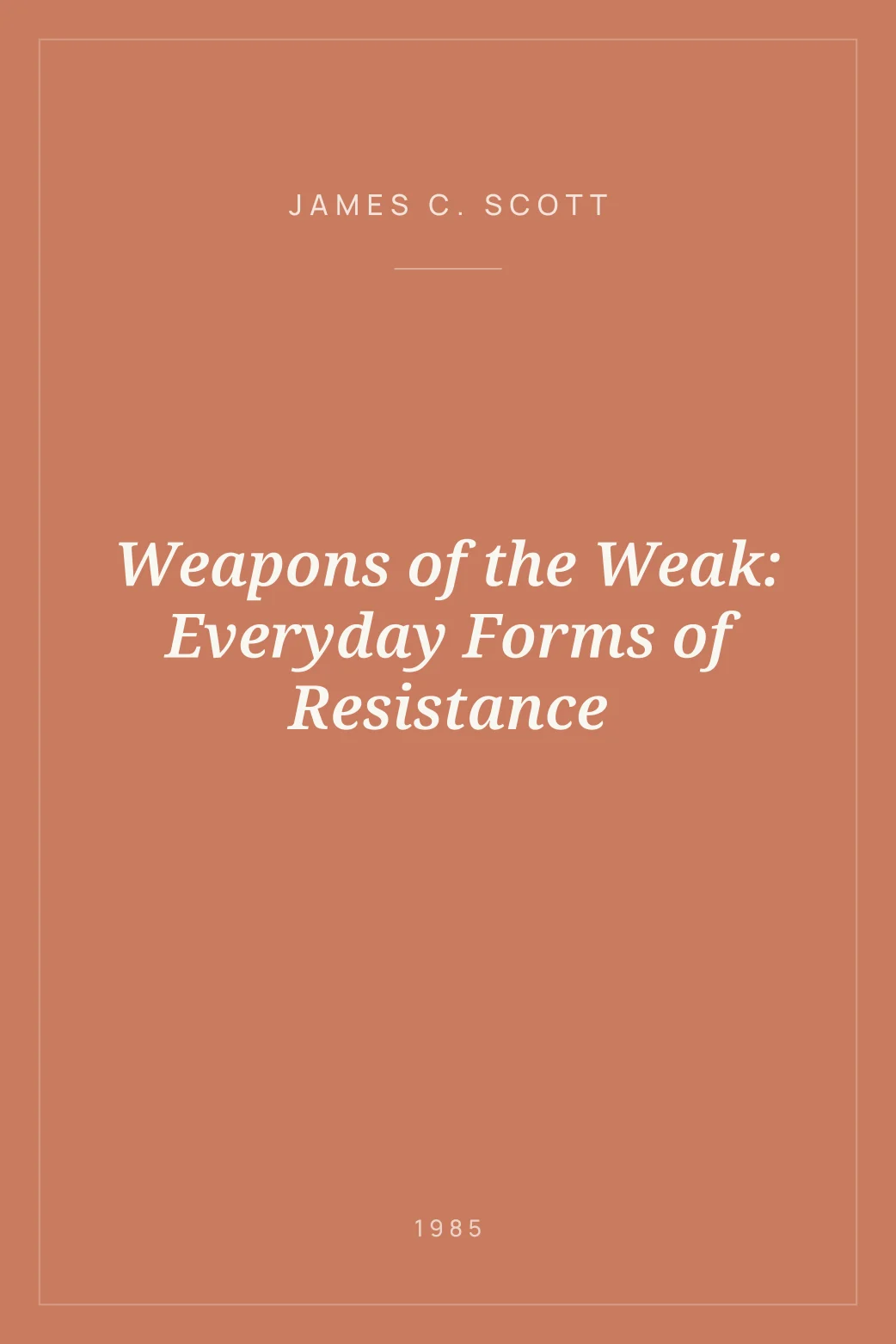 Portada de Weapons of the Weak: Everyday Forms of Resistance
