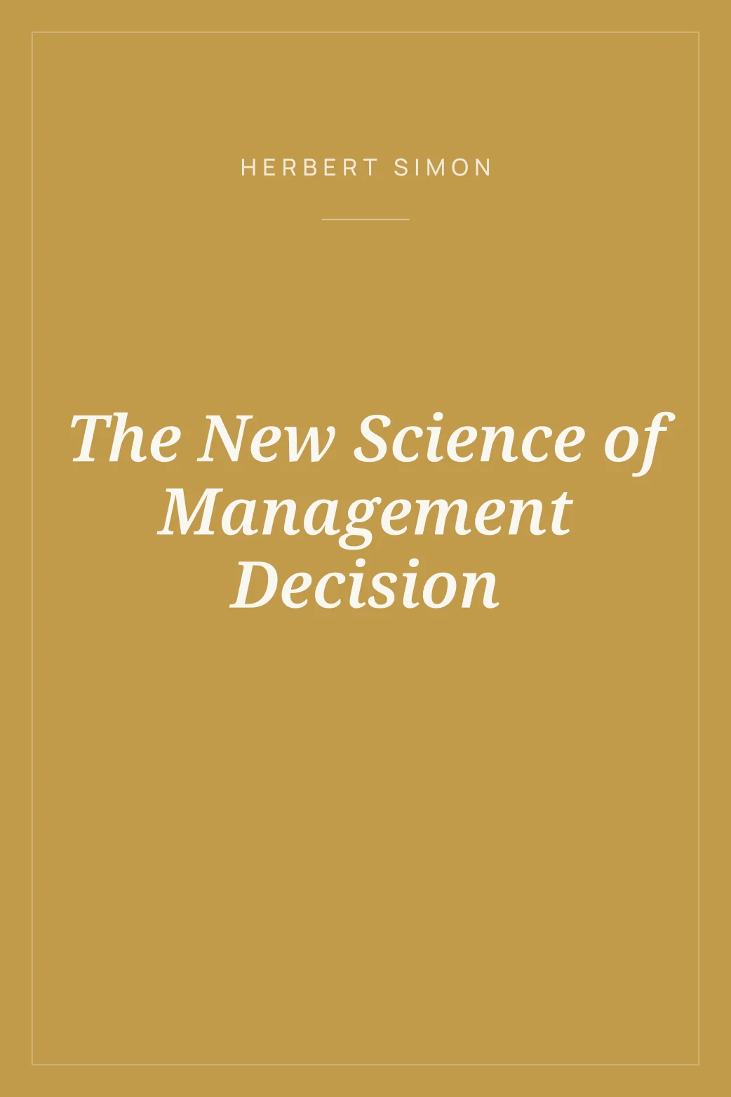 Portada de The New Science of Management Decision