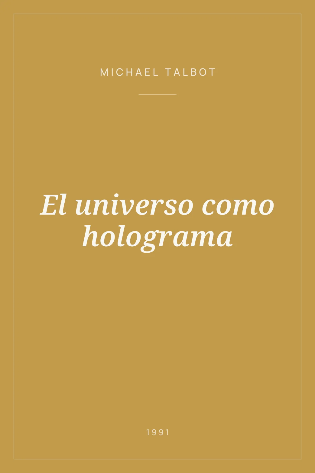 Portada de El universo como holograma