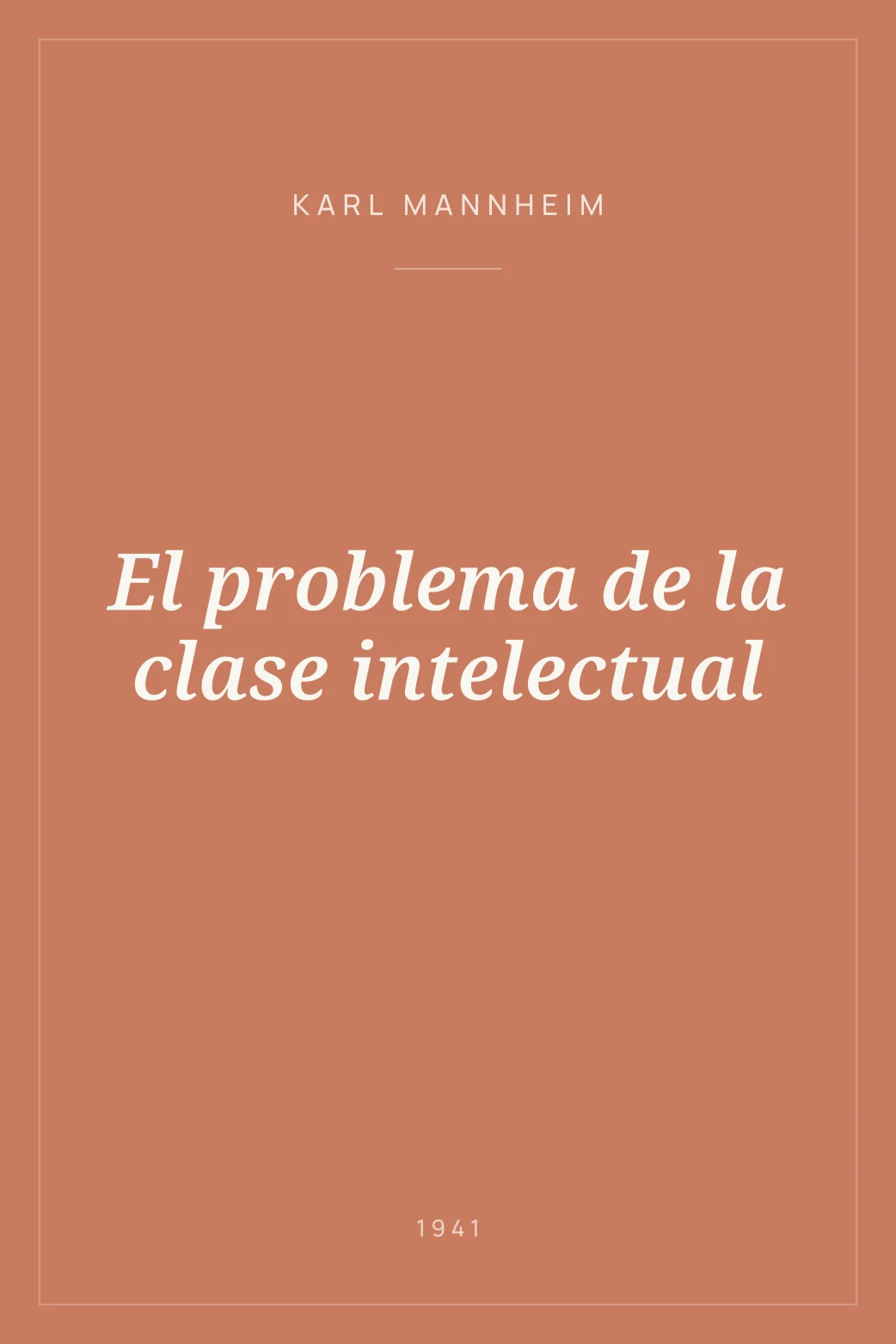 Portada de El problema de la clase intelectual