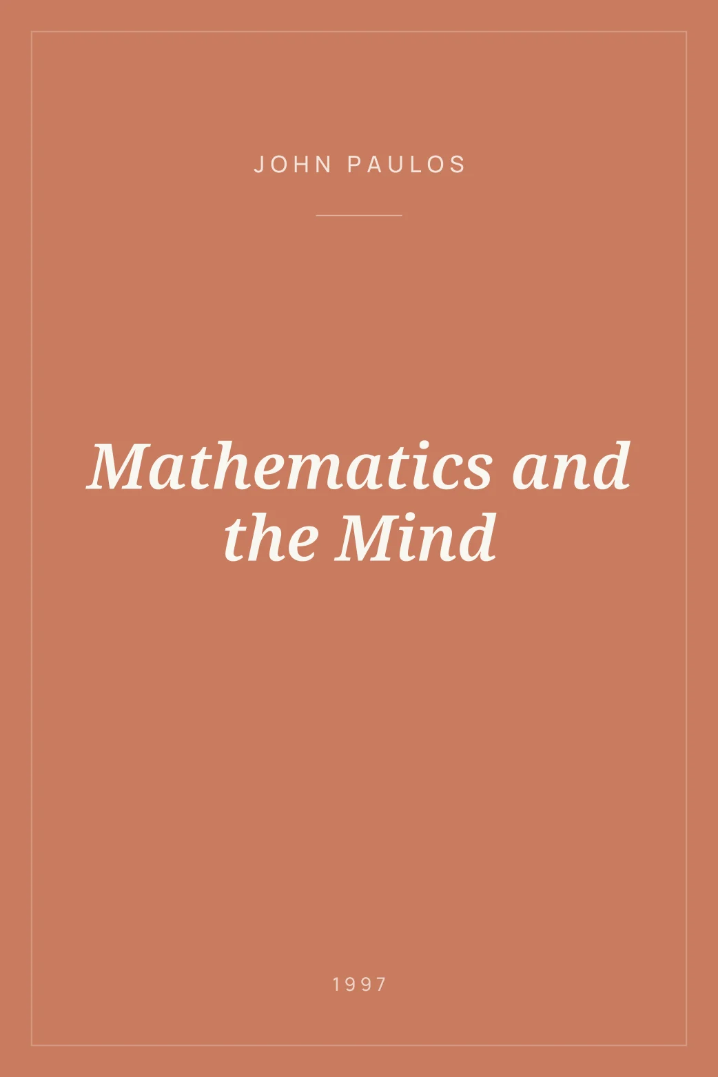 Portada de Mathematics and the Mind