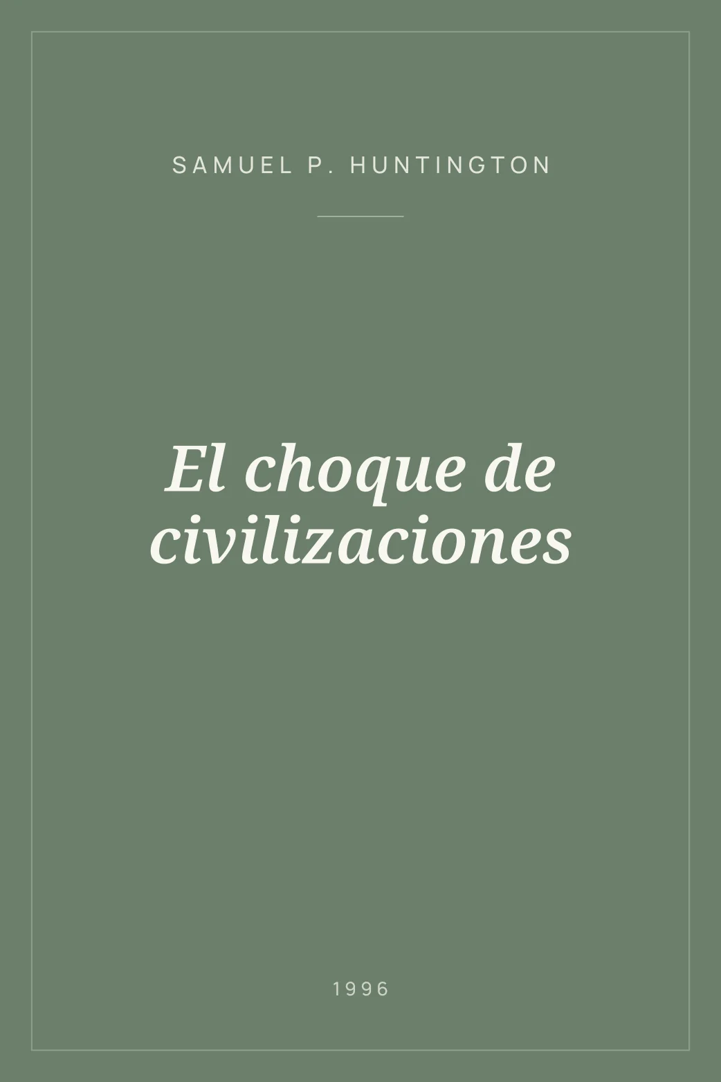 Portada de El choque de civilizaciones