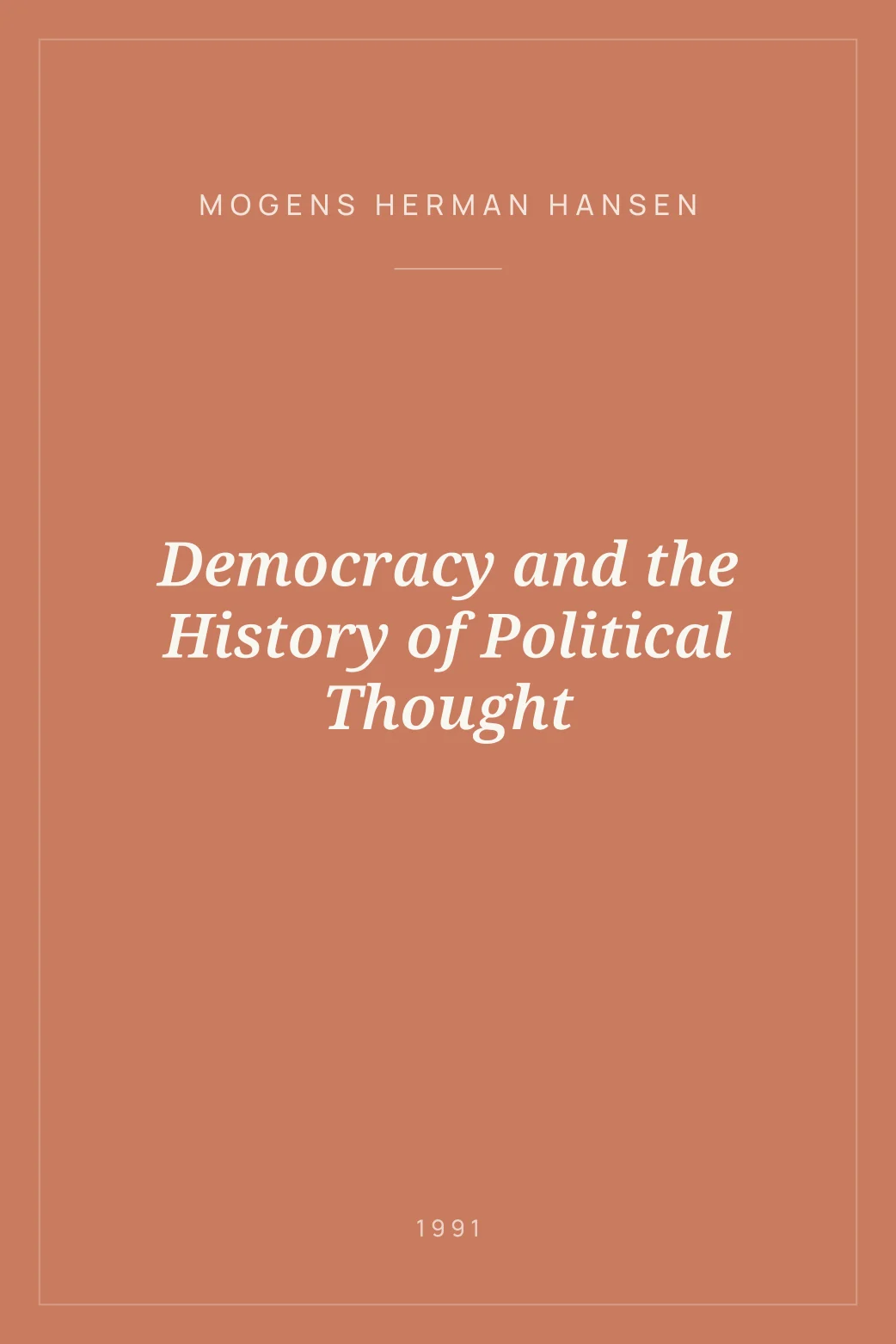 Portada de Democracy and the History of Political Thought