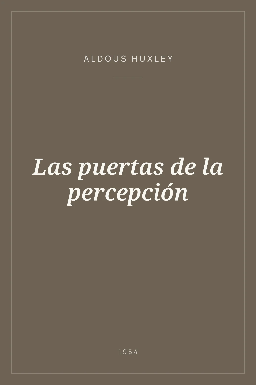 Portada de Las puertas de la percepción