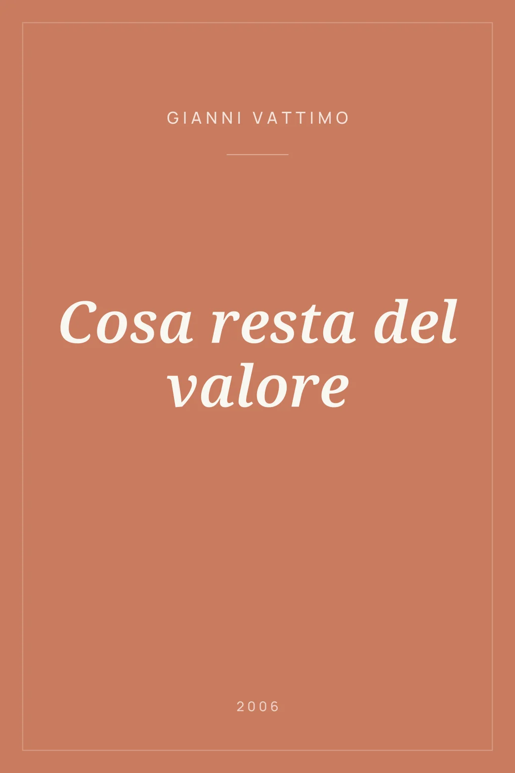 Portada de Cosa resta del valore